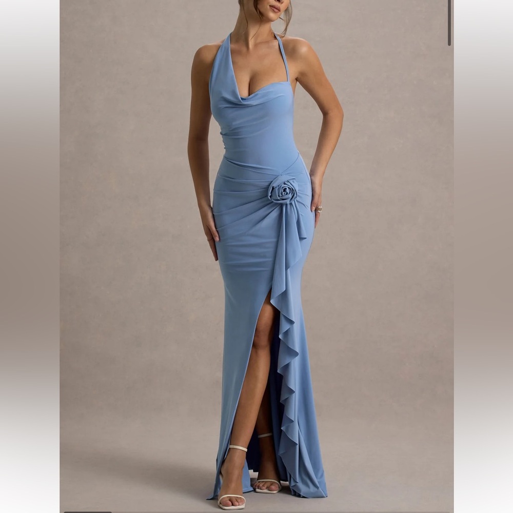 Club L London Blue Halter Dress